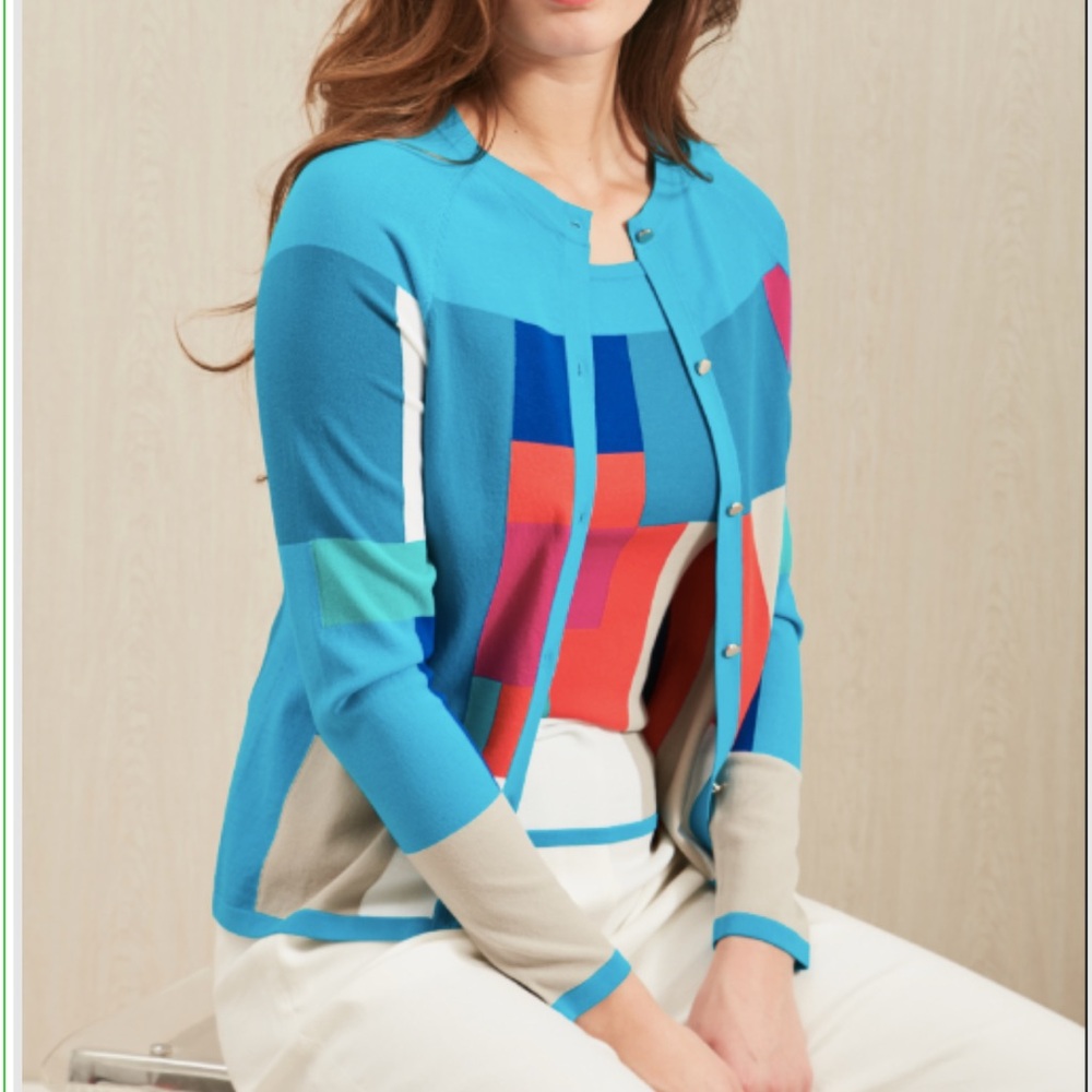 NWT Carlisle Colorblock Multi Color Cardigan